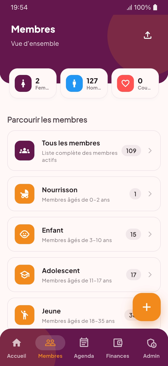 Ekleo sur mobile — membres